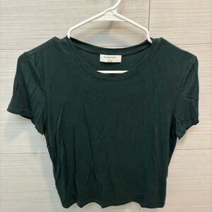 Aritzia Babaton crew neck cropped top, hunter green size S